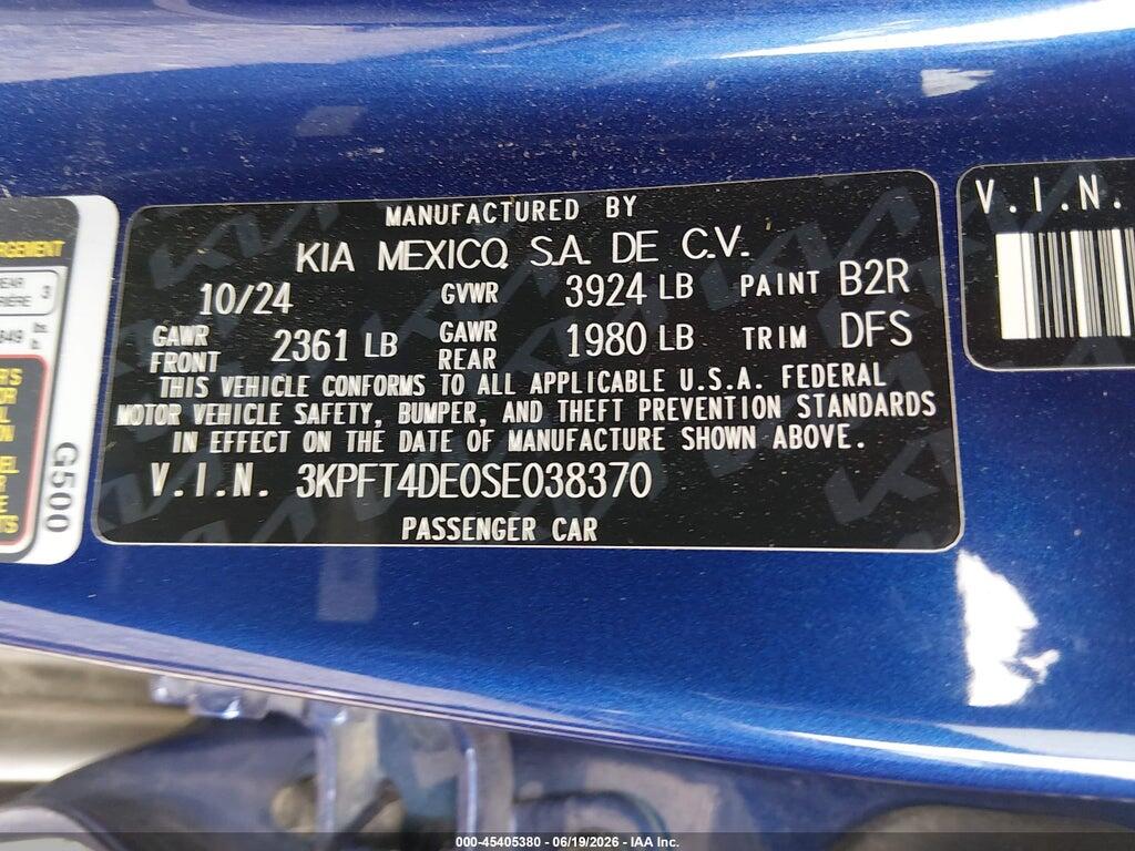 3KPFT4DE0SE038370 2025 KIA K4 photo no. 9