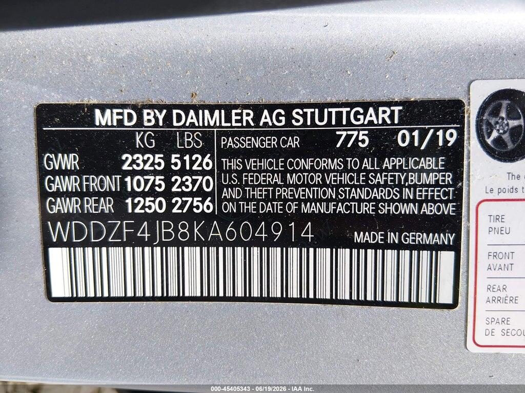 WDDZF4JB8KA604914 2019 MERCEDES-BENZ E 300 photo no. 9