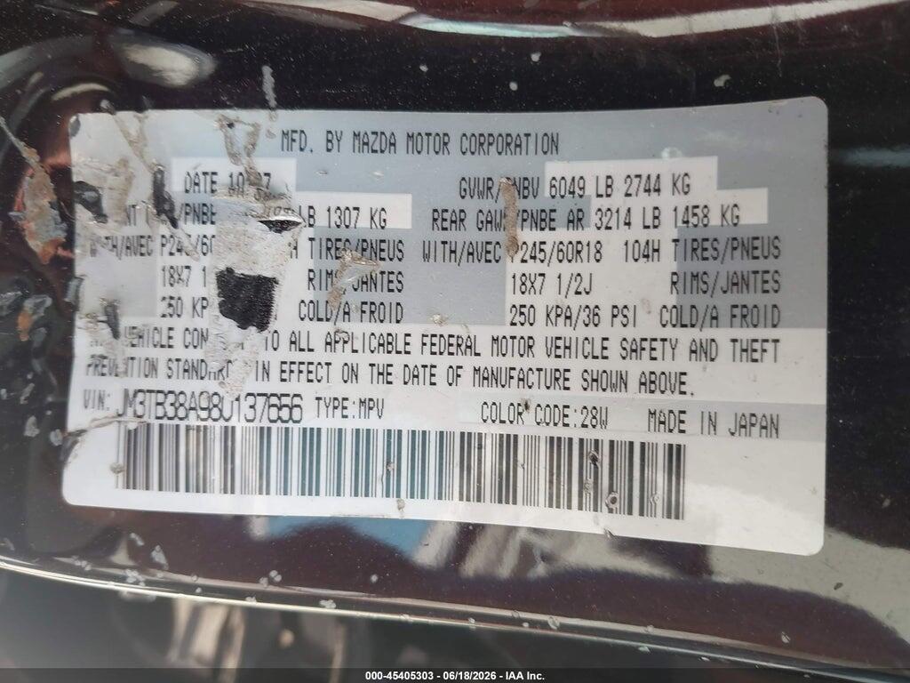 JM3TB38A980137656 2008 MAZDA CX-9 photo no. 9