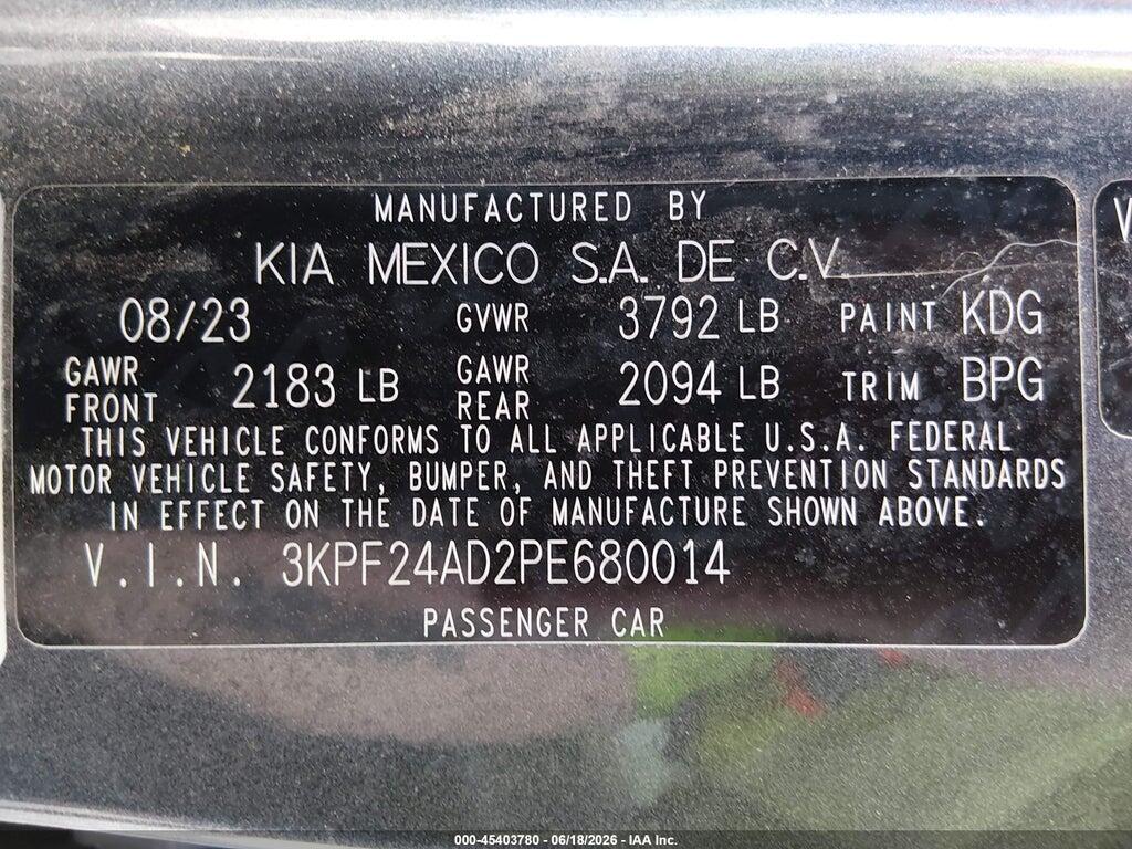 3KPF24AD2PE680014 2023 KIA FORTE photo no. 9