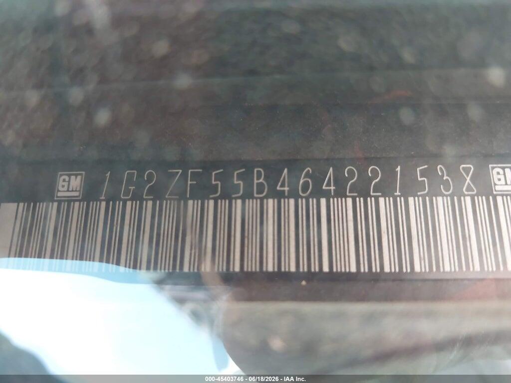 1G2ZF55B464221538 2006 PONTIAC G6 photo no. 9