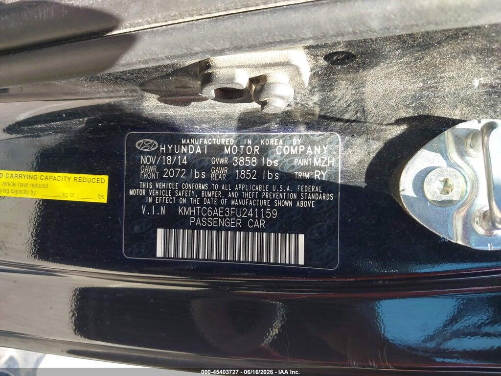 KMHTC6AE3FU241159 2015 HYUNDAI VELOSTER photo no. 9