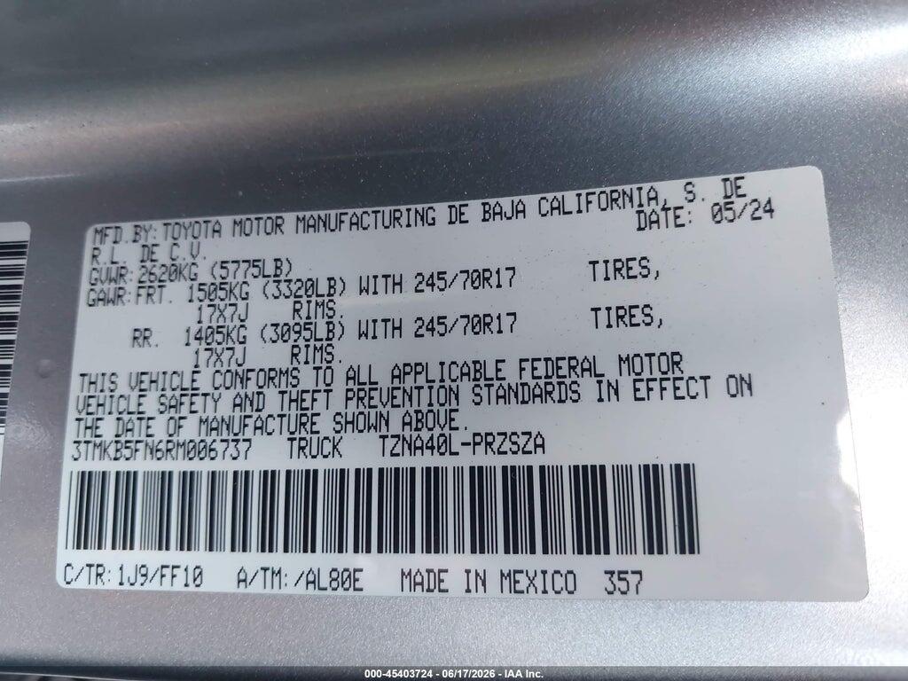 3TMKB5FN6RM006737 2024 TOYOTA TACOMA photo no. 9