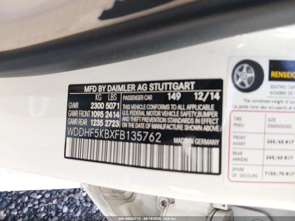 WDDHF5KBXFB135762 2015 MERCEDES-BENZ E 350 photo no. 9