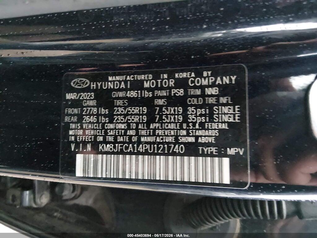 KM8JFCA14PU121740 2023 HYUNDAI TUCSON HYBRID photo no. 9
