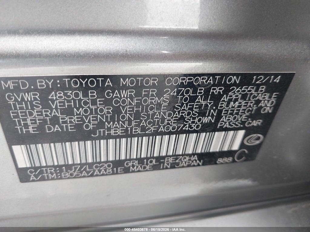 JTHBE1BL2FA007430 2015 LEXUS GS 350 photo no. 9