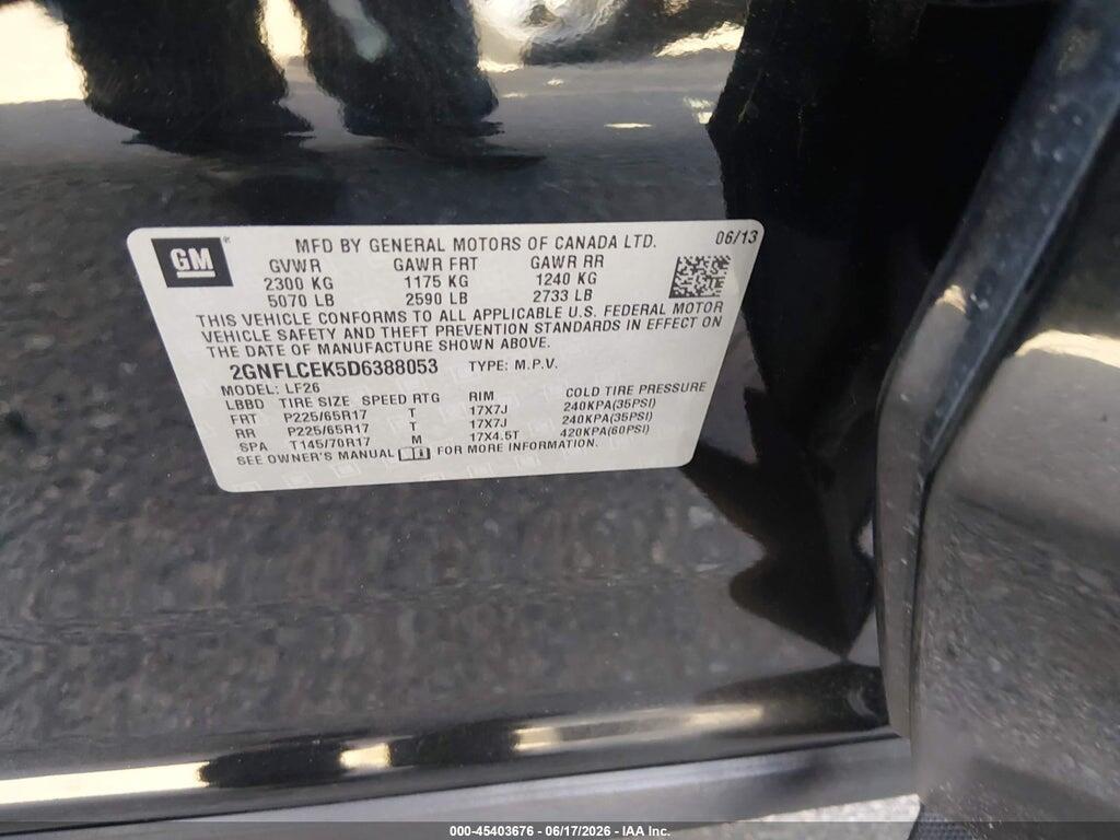2GNFLCEK5D6388053 2013 CHEVROLET EQUINOX photo no. 9