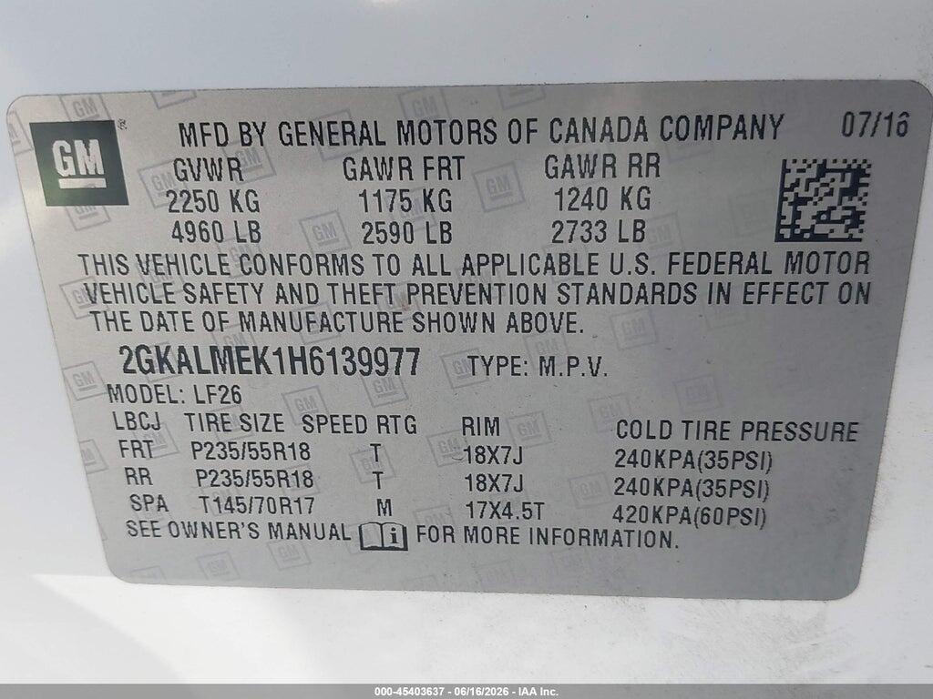 2GKALMEK1H6139977 2017 GMC TERRAIN photo no. 9