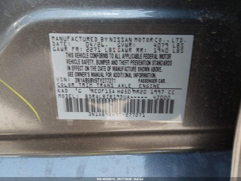 3N1AB9BV9TY277271 2026 NISSAN SENTRA photo no. 9