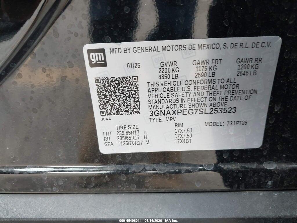 3GNAXPEG7SL253523 2025 CHEVROLET EQUINOX photo no. 9