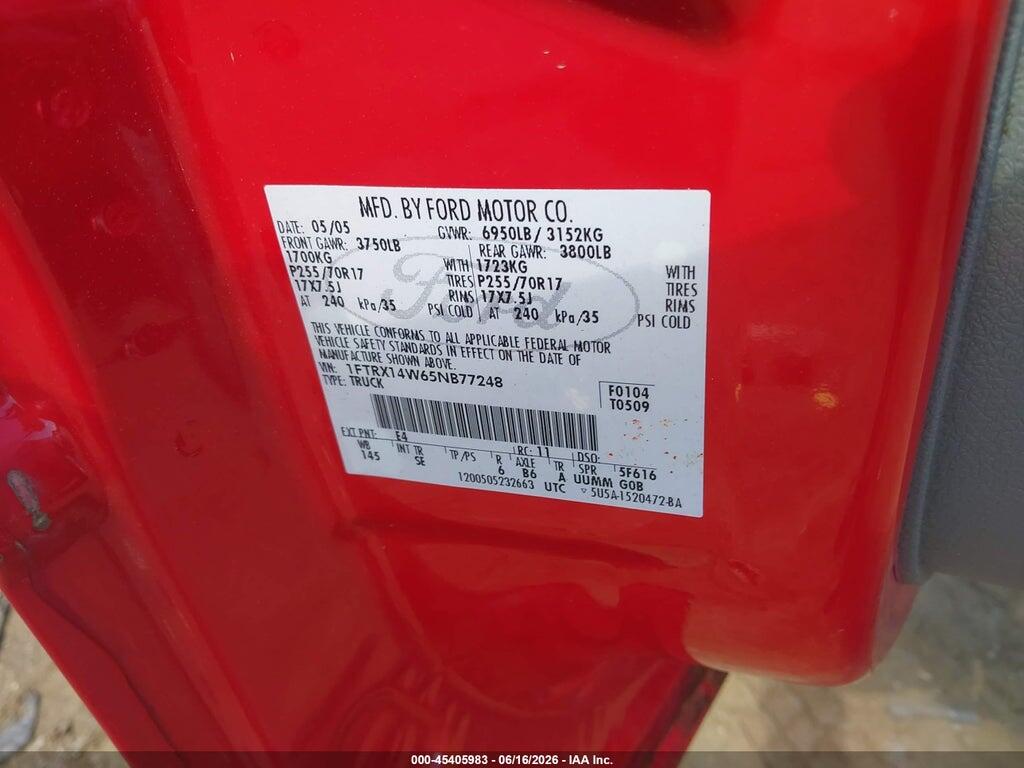 1FTRX14W65NB77248 2005 FORD F-150 photo no. 9