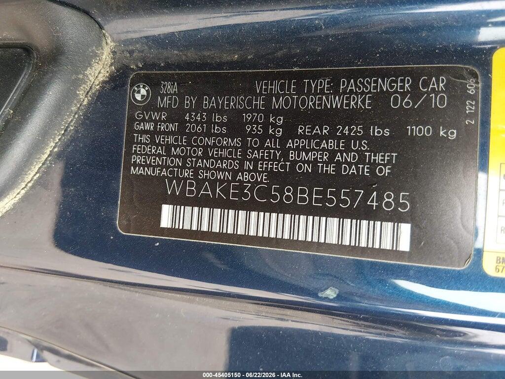 WBAKE3C58BE557485 2011 BMW 328I photo no. 9