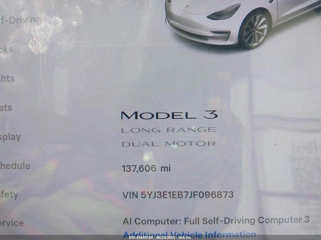 5YJ3E1EB7JF096873 2018 TESLA MODEL 3 photo no. 9