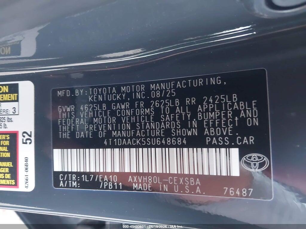 4T1DAACK5SU648684 2025 TOYOTA CAMRY photo no. 9