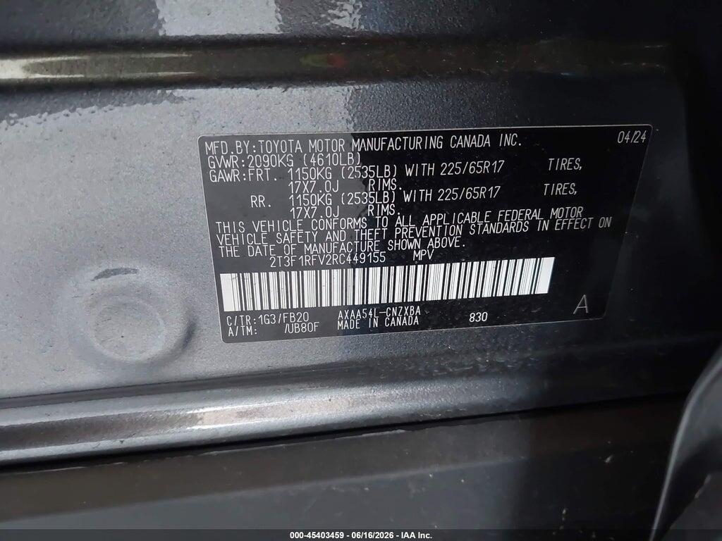 2T3F1RFV2RC449155 2024 TOYOTA RAV4 photo no. 9