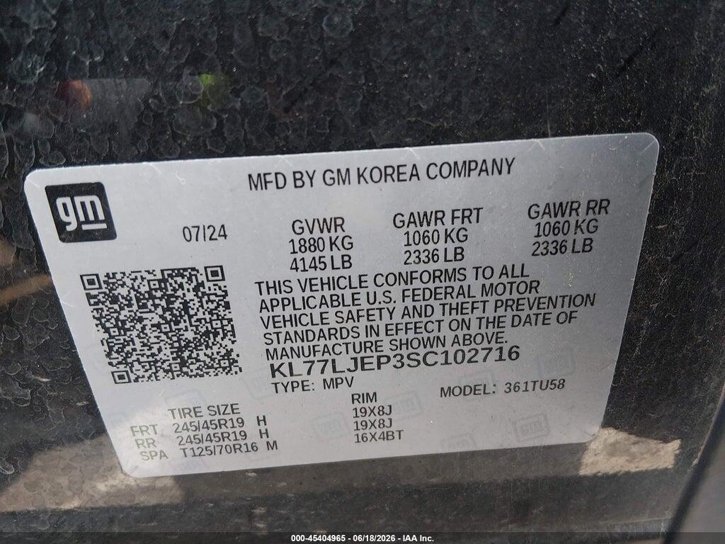 KL77LJEP3SC102716 2025 CHEVROLET TRAX photo no. 9