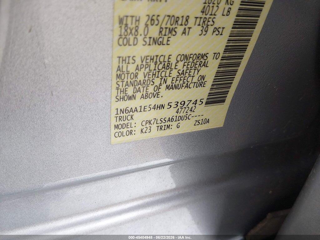 1N6AA1E54HN539745 2017 NISSAN TITAN photo no. 9