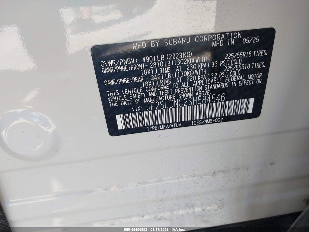 JF2SLDNC2SH584546 2025 SUBARU FORESTER photo no. 9