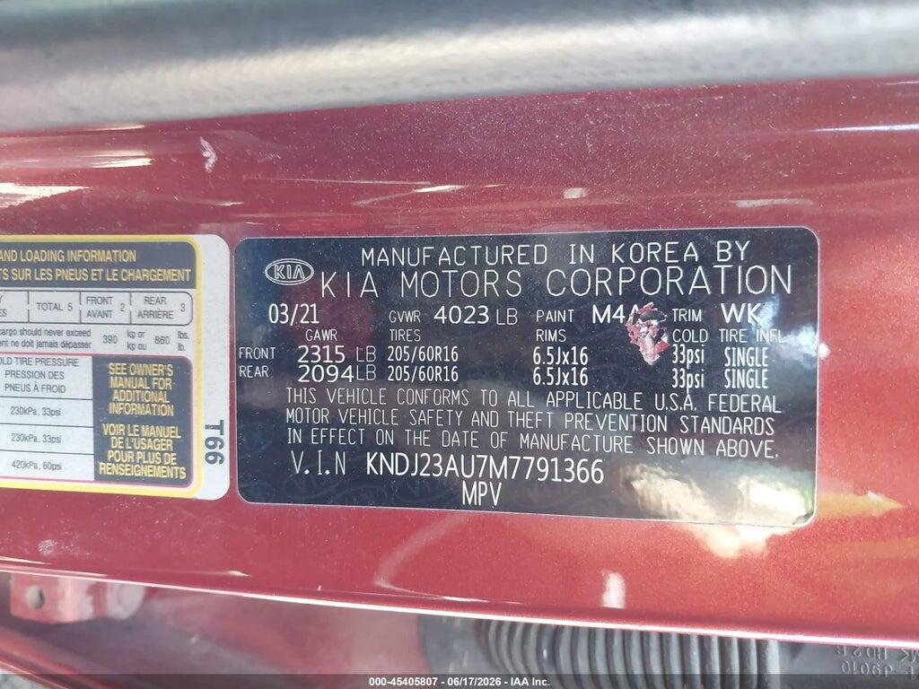 KNDJ23AU7M7791366 2021 KIA SOUL photo no. 9