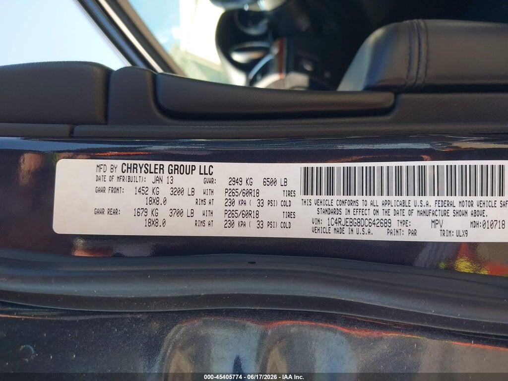 1C4RJEBG8DC642689 2013 JEEP GRAND CHEROKEE photo no. 9