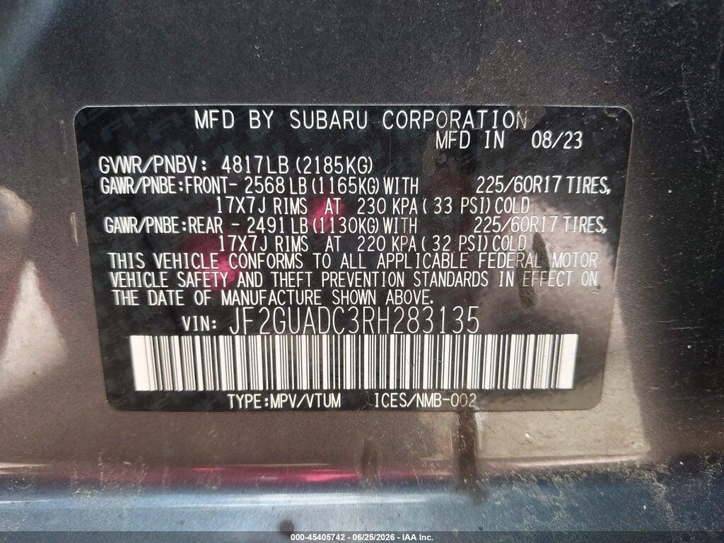 JF2GUADC3RH283135 2024 SUBARU CROSSTREK photo no. 9