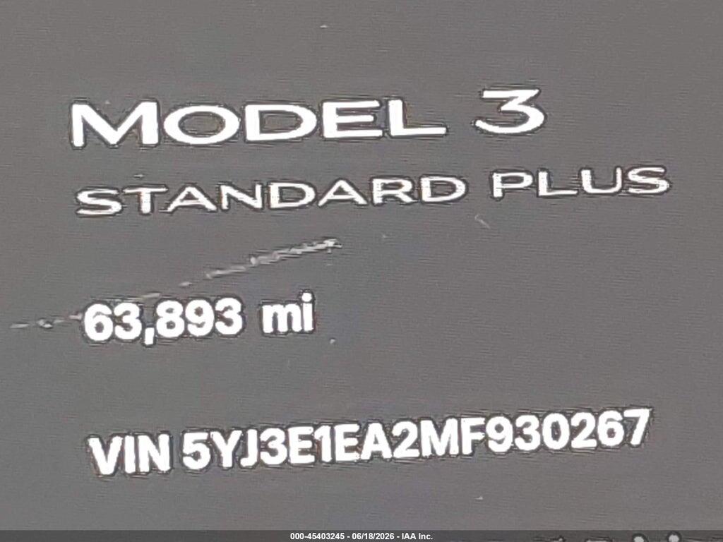 5YJ3E1EA2MF930267 2021 TESLA MODEL 3 photo no. 7