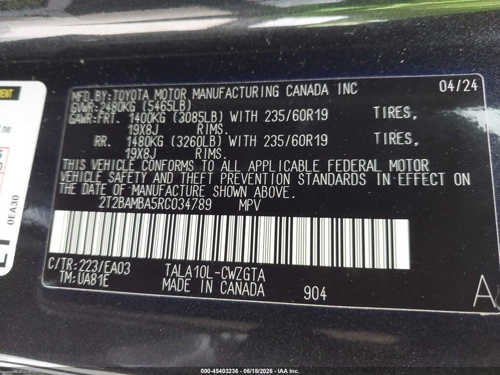 2T2BAMBA5RC034789 2024 LEXUS RX 350 photo no. 9