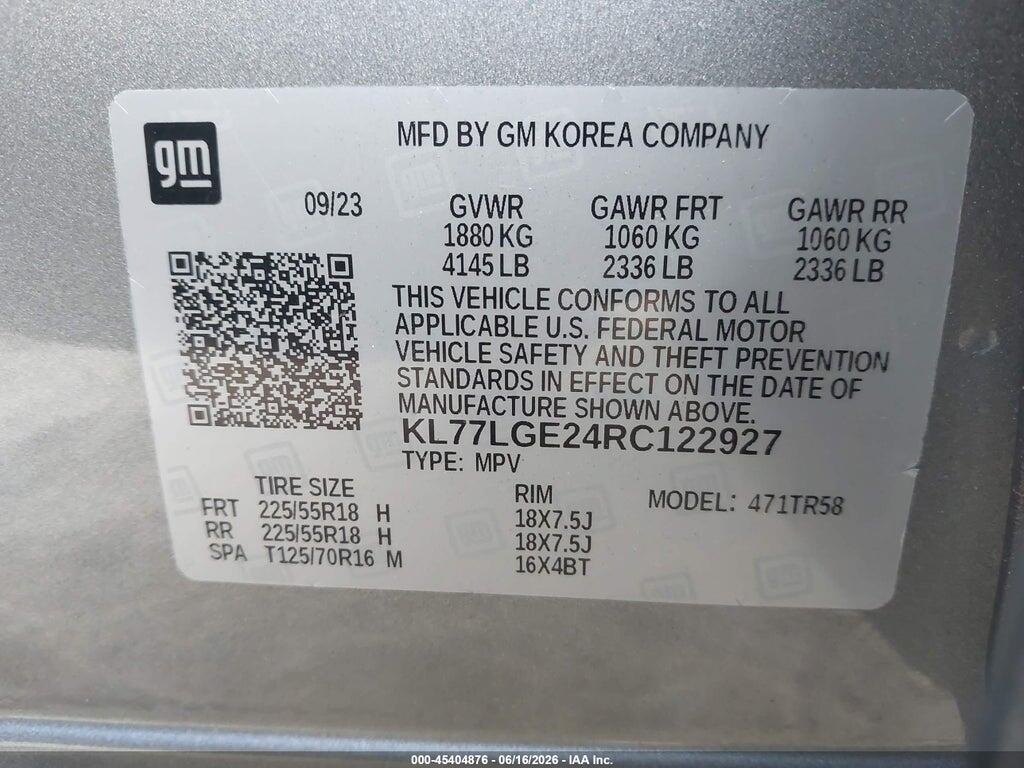 KL77LGE24RC122927 2024 CHEVROLET TRAX photo no. 9