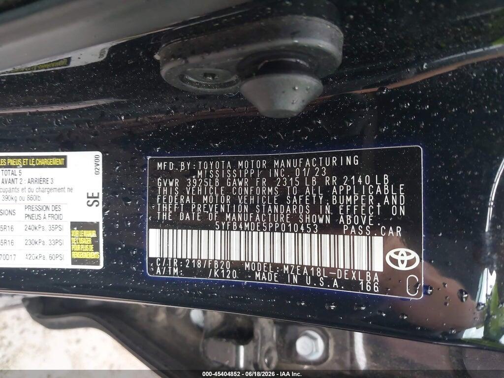 5YFB4MDE5PP010453 2023 TOYOTA COROLLA photo no. 9