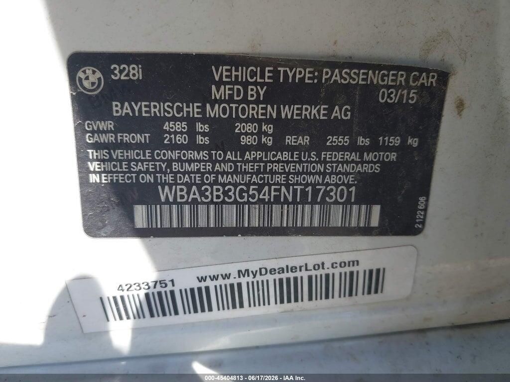 WBA3B3G54FNT17301 2015 BMW 328I photo no. 9