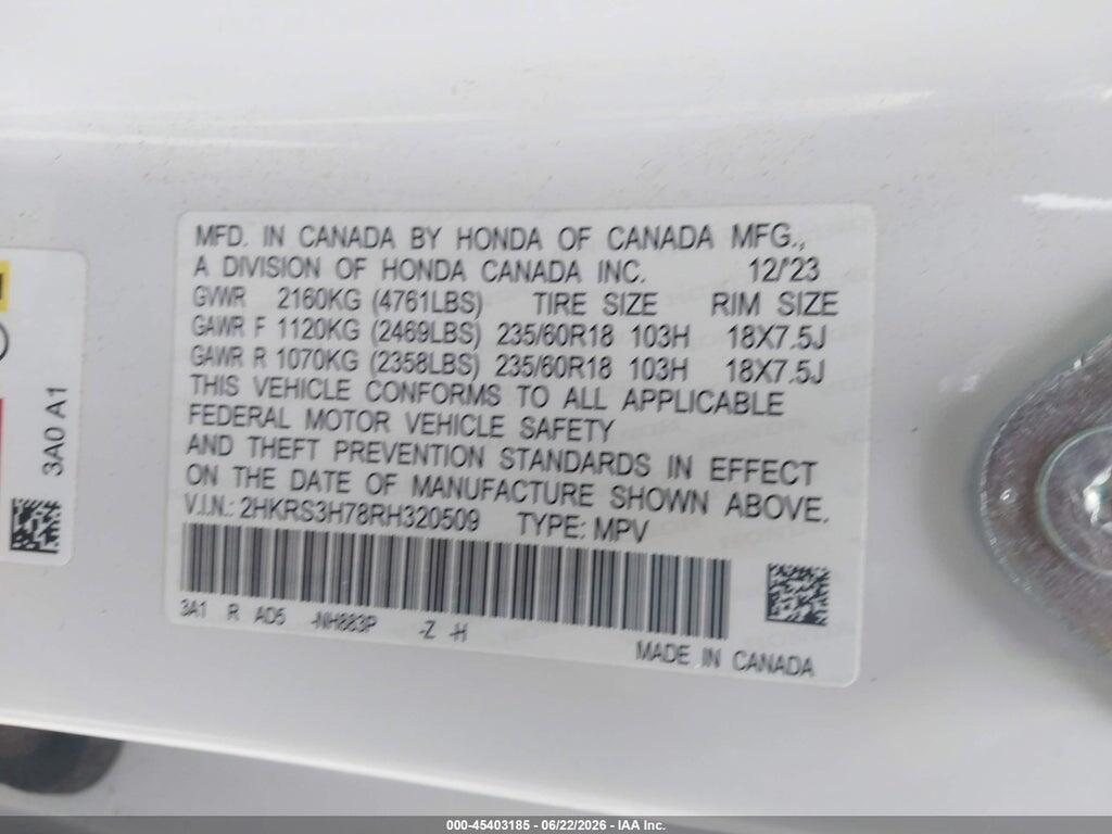 2HKRS3H78RH320509 2024 HONDA CR-V photo no. 9