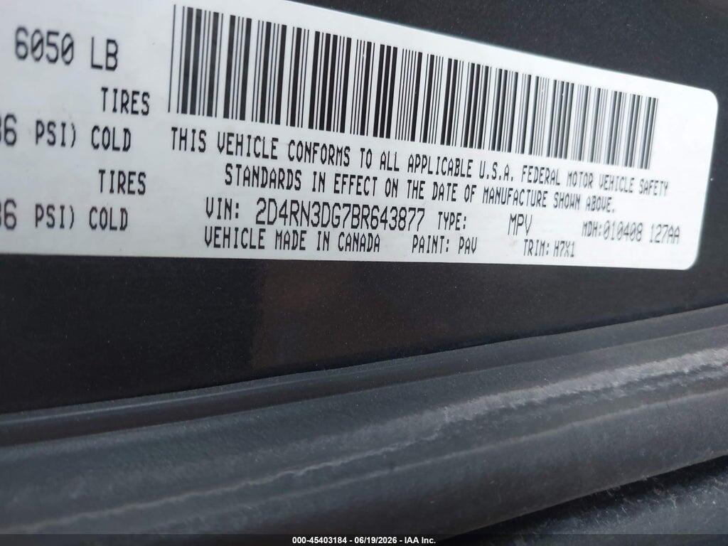 2D4RN3DG7BR643877 2011 DODGE GRAND CARAVAN photo no. 9