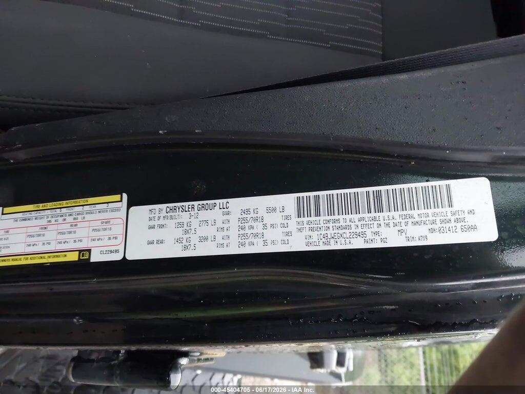 1C4BJWEGXCL229495 2012 JEEP WRANGLER UNLIMITED photo no. 9