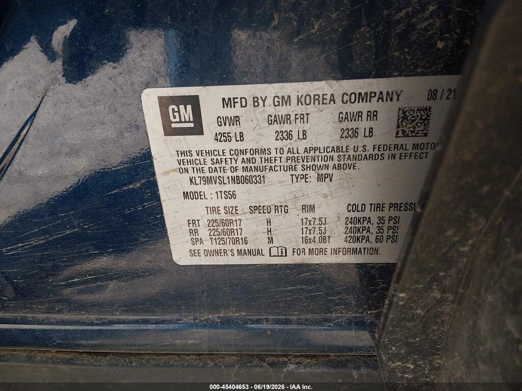 KL79MVSL1NB060331 2022 CHEVROLET TRAILBLAZER photo no. 9