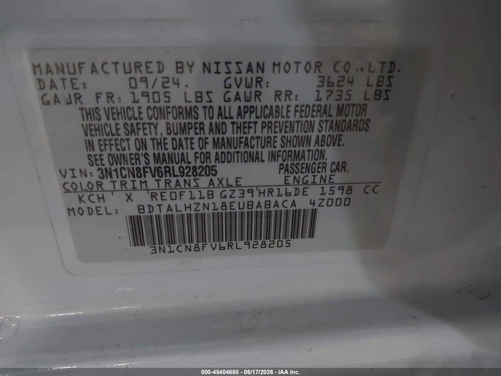 3N1CN8FV6RL928205 2024 NISSAN VERSA photo no. 9