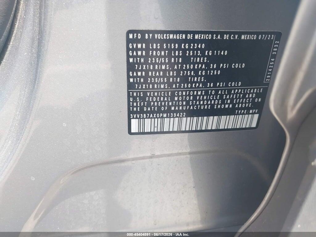 3VV3B7AX0PM139422 2023 VOLKSWAGEN TIGUAN photo no. 9