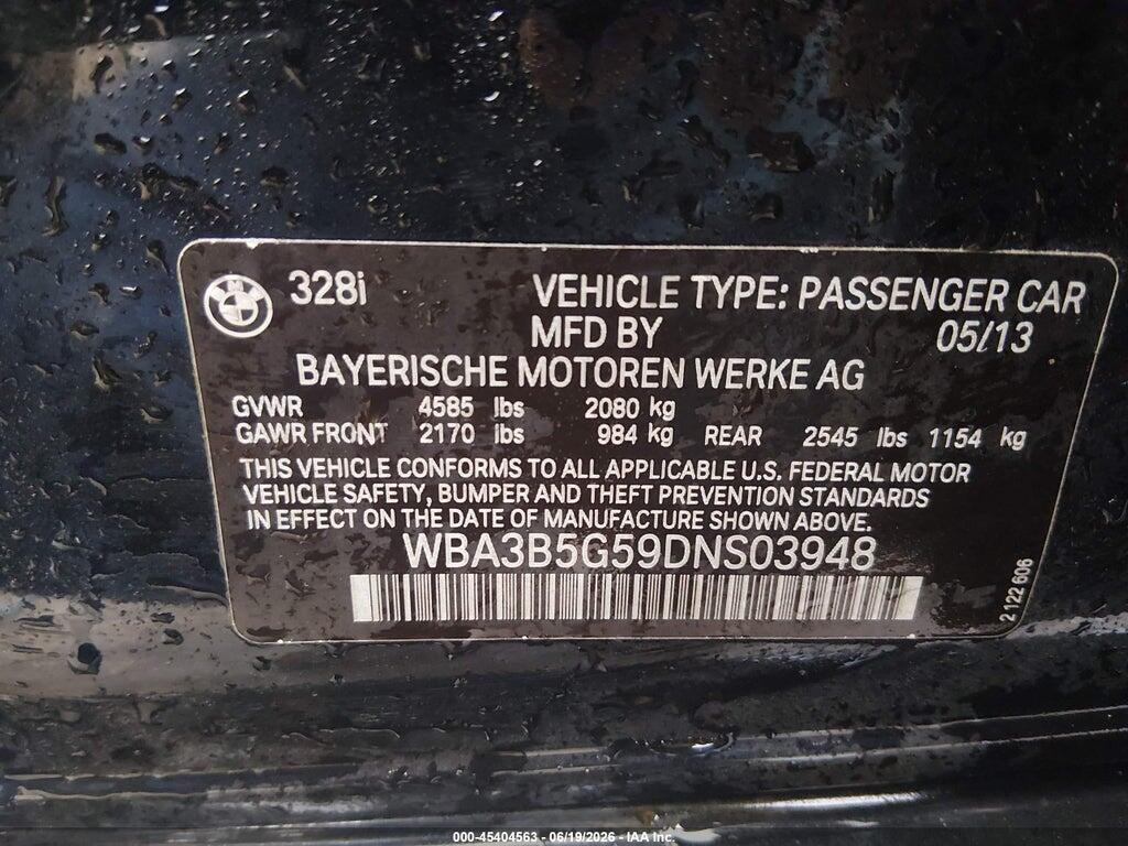 WBA3B5G59DNS03948 2013 BMW 328I photo no. 9