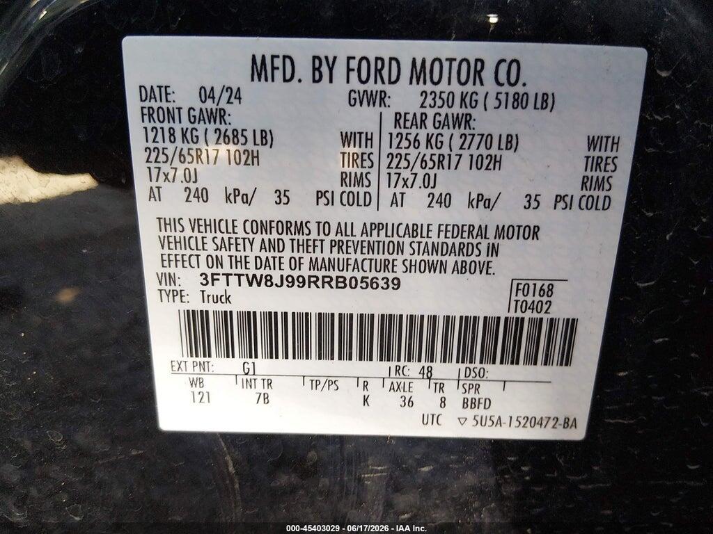3FTTW8J99RRB05639 2024 FORD MAVERICK photo no. 9