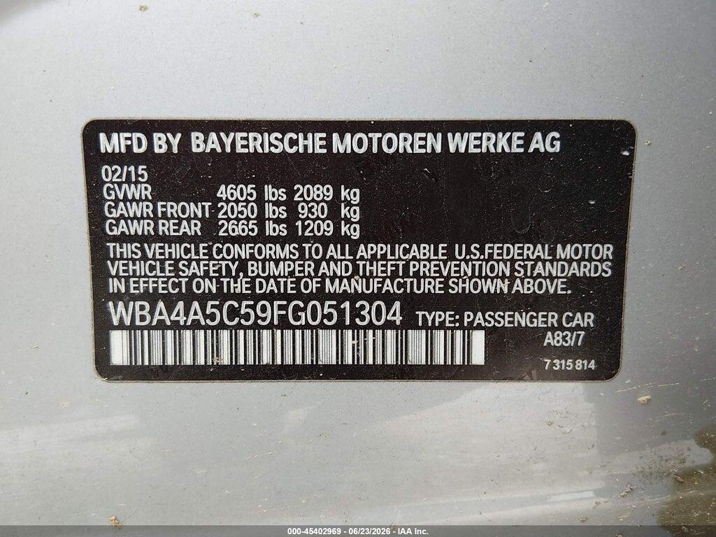 WBA4A5C59FG051304 2015 BMW 428 GRAN COUPE photo no. 9