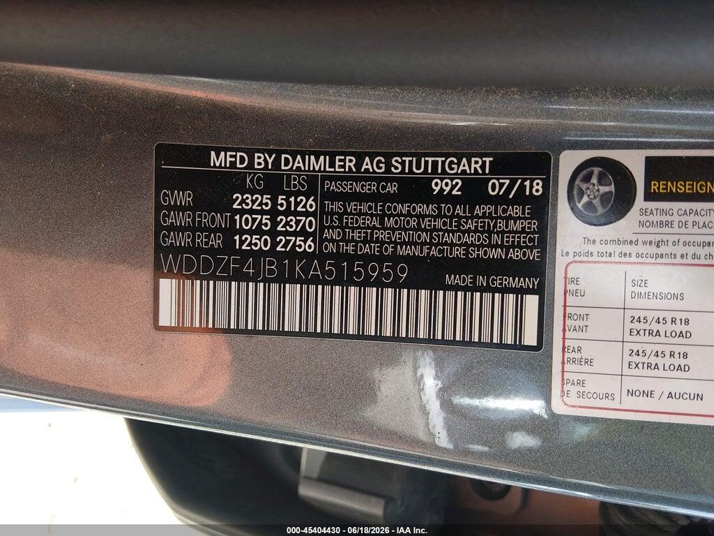 WDDZF4JB1KA515959 2019 MERCEDES-BENZ E 300 photo no. 9