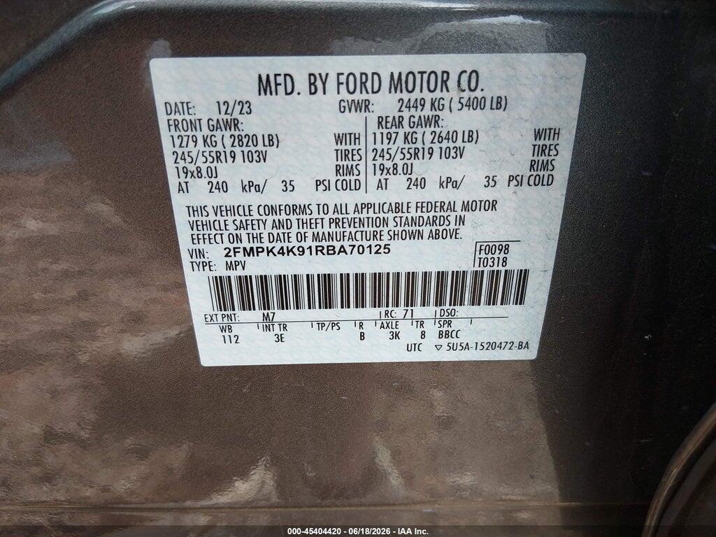 2FMPK4K91RBA70125 2024 FORD EDGE photo no. 9