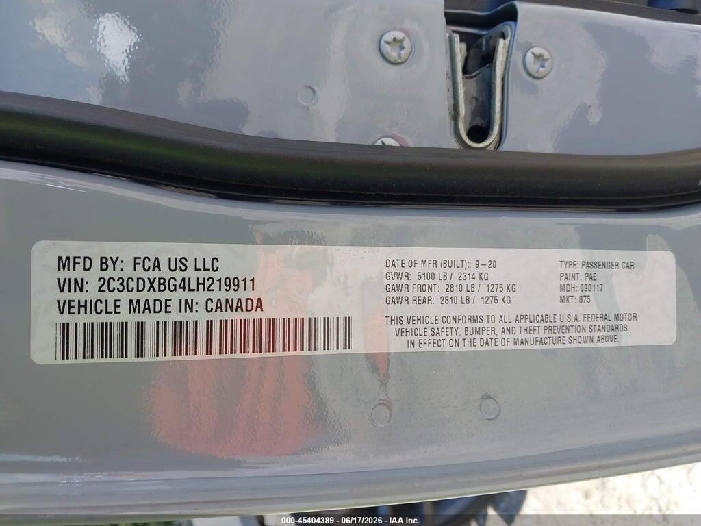 2C3CDXBG4LH219911 2020 DODGE CHARGER photo no. 9