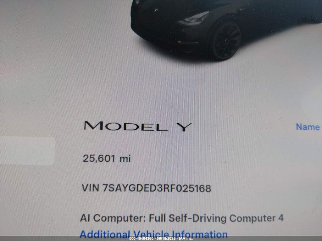 7SAYGDED3RF025168 2024 TESLA MODEL Y photo no. 7