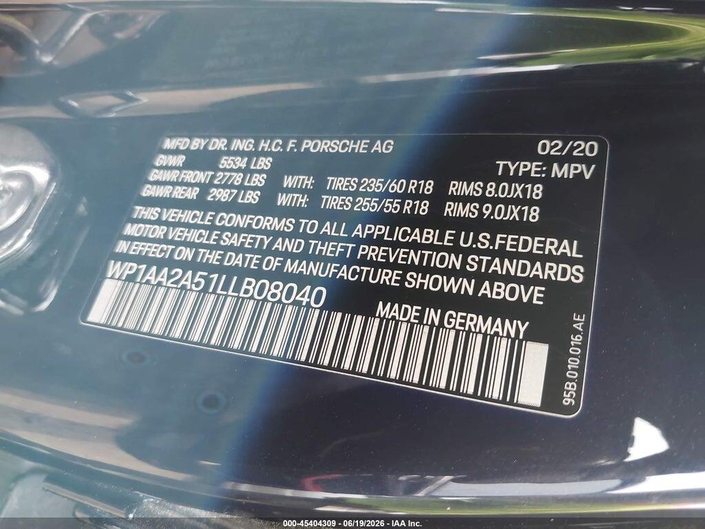 WP1AA2A51LLB08040 2020 PORSCHE MACAN photo no. 9
