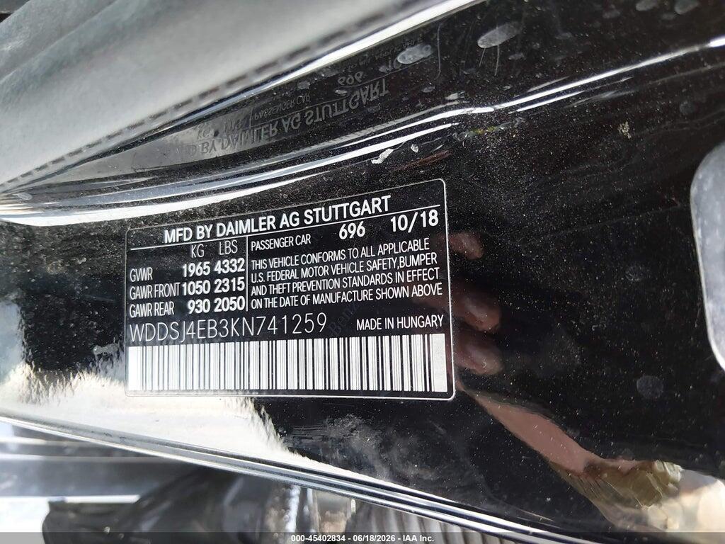 WDDSJ4EB3KN741259 2019 MERCEDES-BENZ CLA 250 photo no. 9