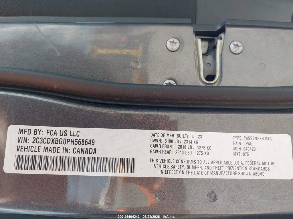 2C3CDXBG0PH568649 2023 DODGE CHARGER photo no. 9