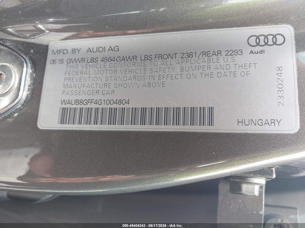 WAUB8GFF4G1004804 2016 AUDI A3 photo no. 9