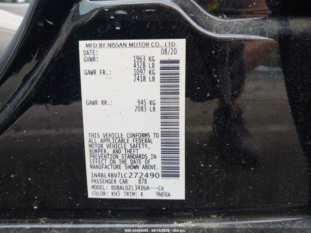 1N4BL4BV7LC272490 2020 NISSAN ALTIMA photo no. 9