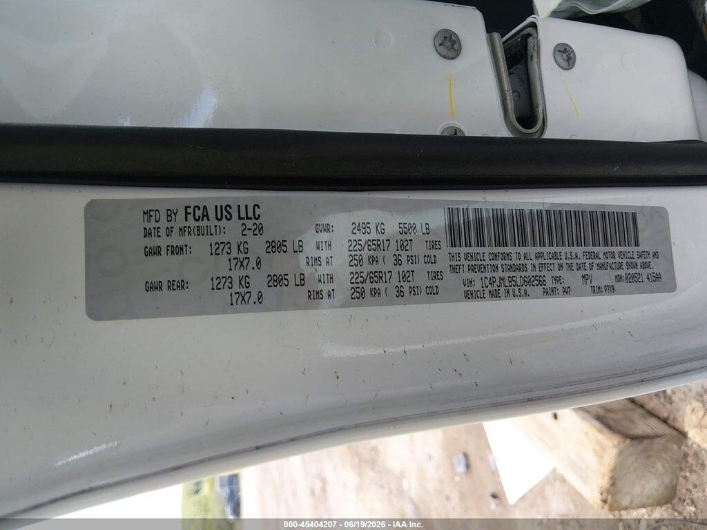 1C4PJMLB5LD602566 2020 JEEP CHEROKEE photo no. 9