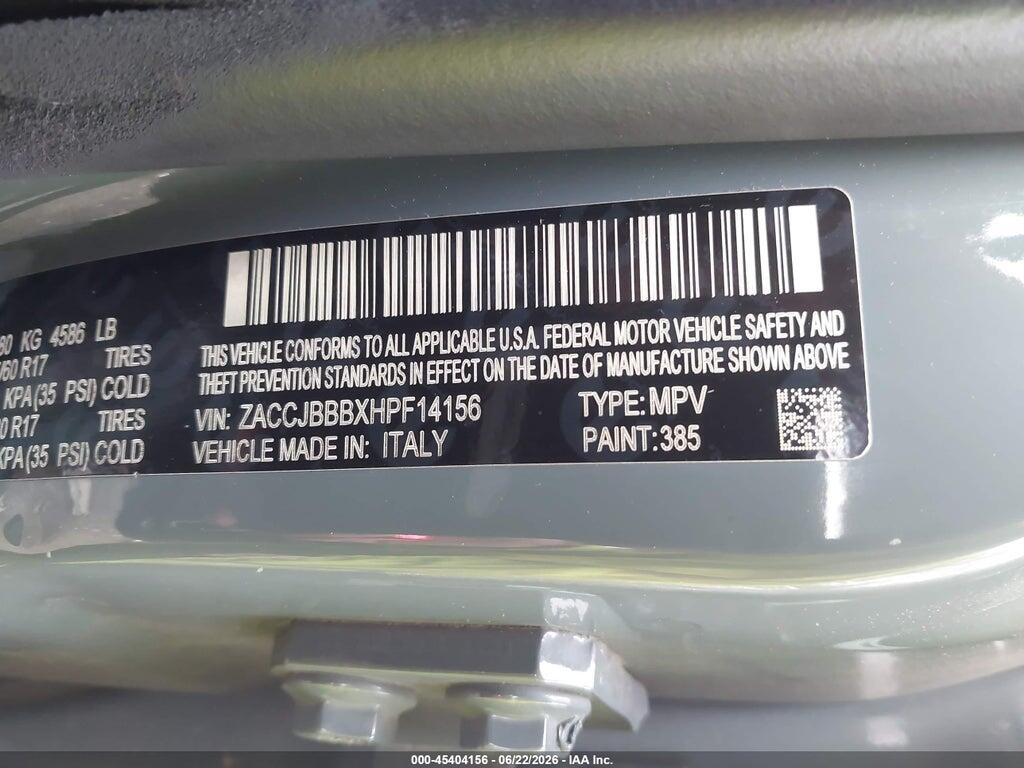 ZACCJBBBXHPF14156 2017 JEEP RENEGADE photo no. 9